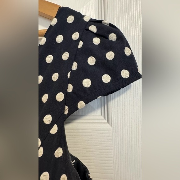 Suzi Chin for Maggy Boutique Navy & White Polka Dot Dress w/ Pockets - Picture 3 of 5